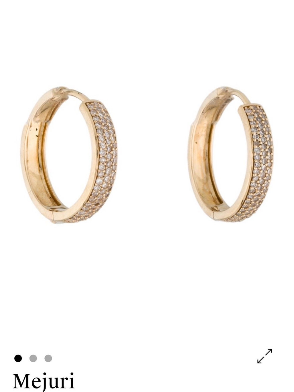 Mejuri Gold Pavé bold medium Hoop Earrings